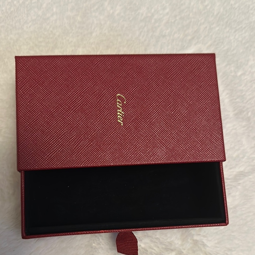 Cartier Burgundy Jewelry Box with Gold Logo